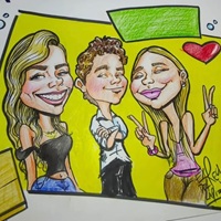 Caricatura Personalizada 3 personas mas dibujo animado